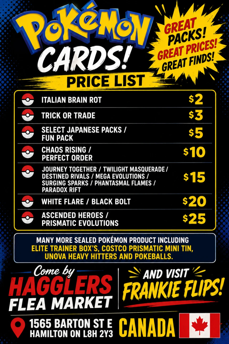 Pokémon Cards Price List