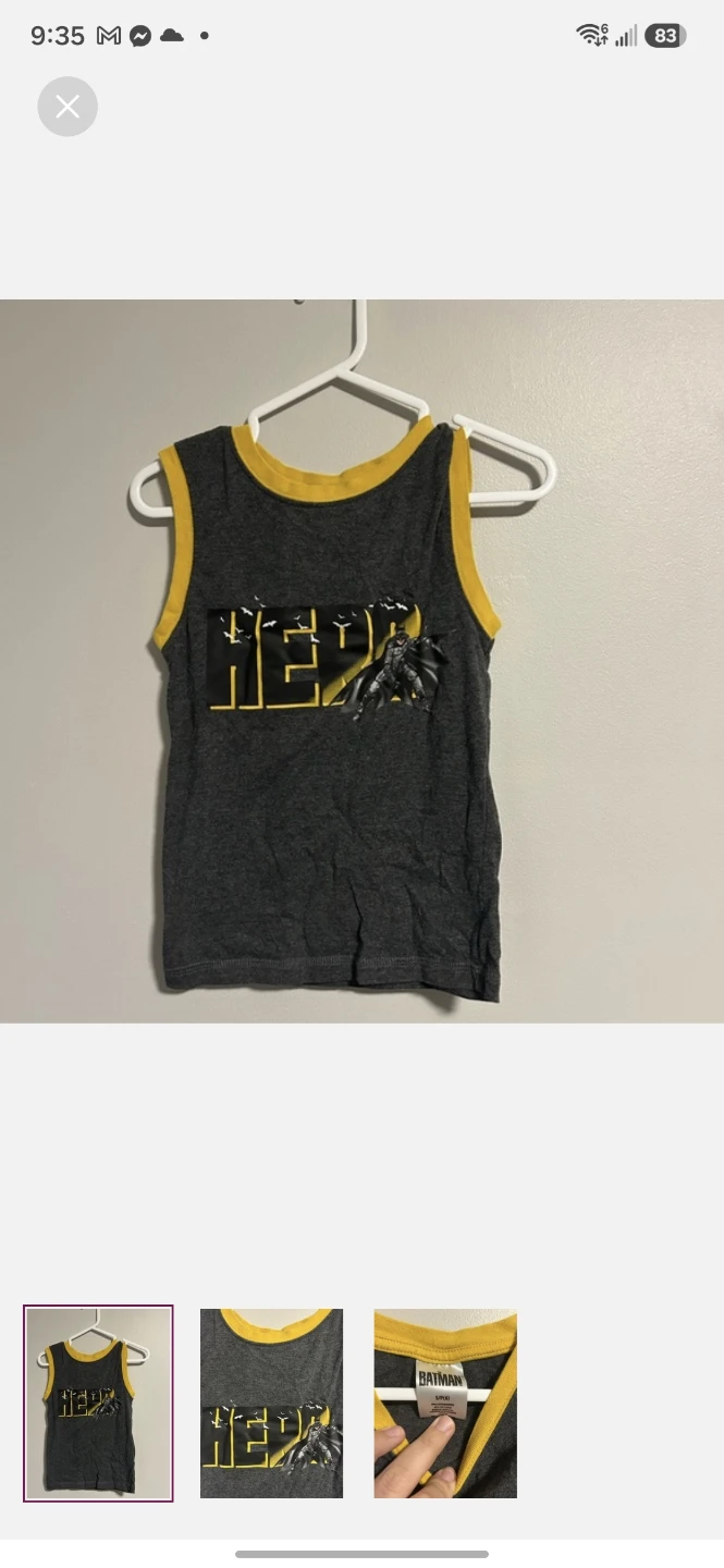 Batman "Hero" Tank Top Size S/P(6)