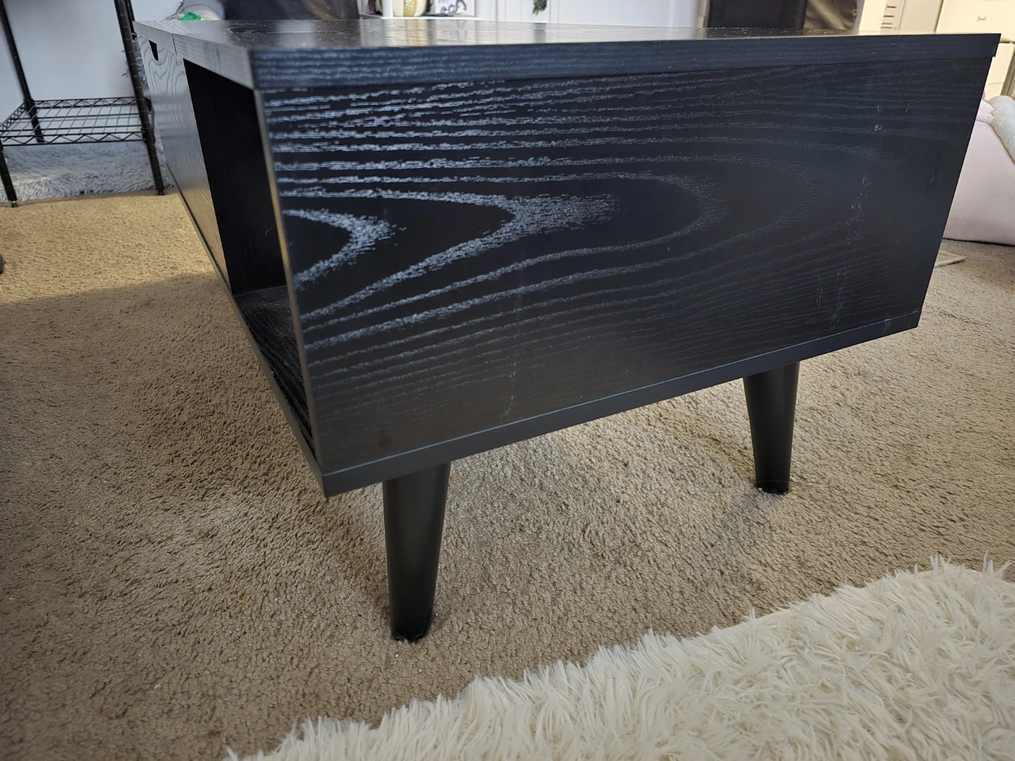 Black Lift Top Coffee Table with Storage - photo 2