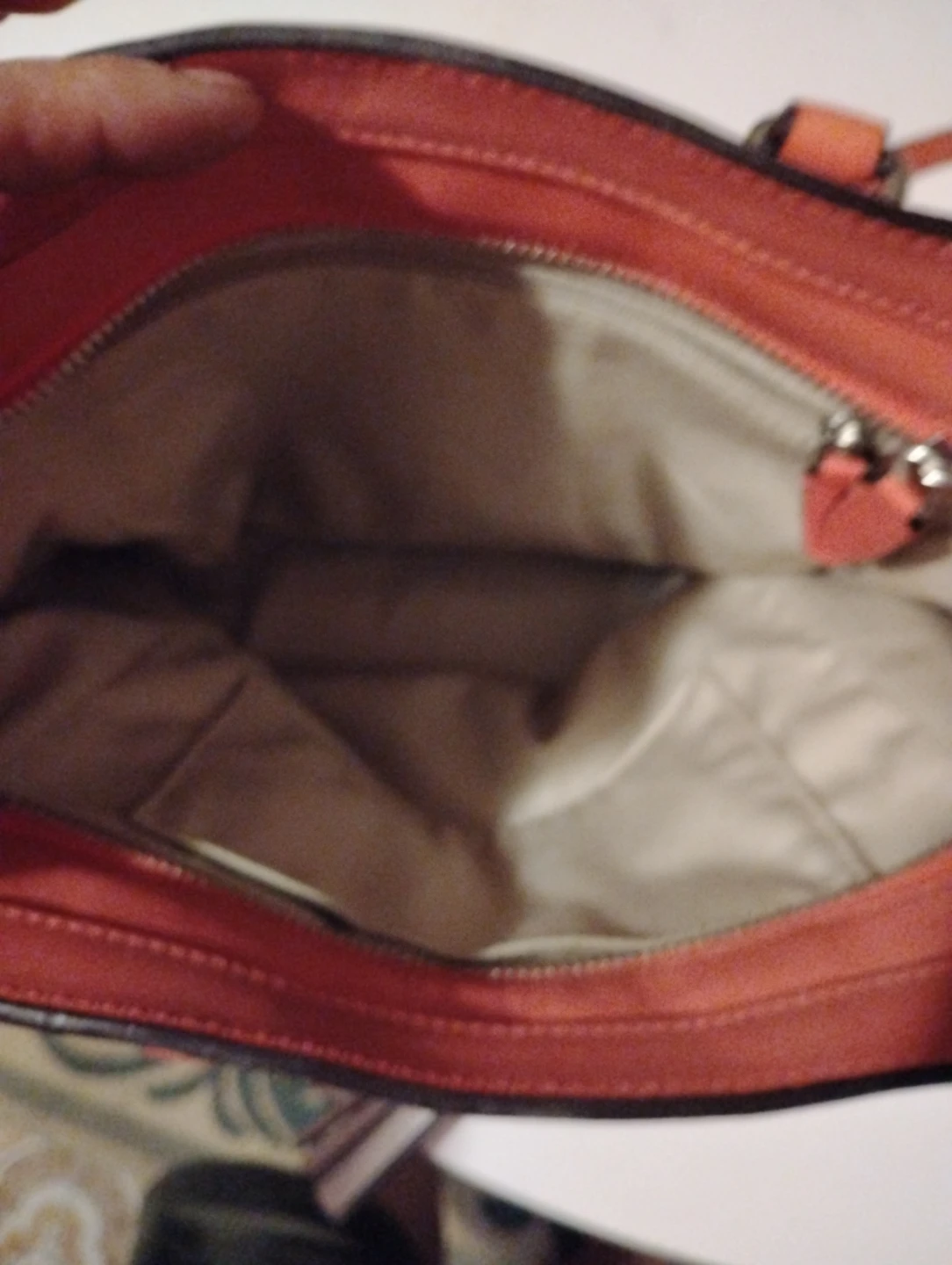 Coach Orange Perforated Leather Tote Handbag - photo 5