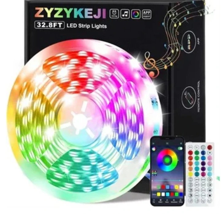 ZYZYKEJI 32.8FT RGB LED Strip Lights with Remote