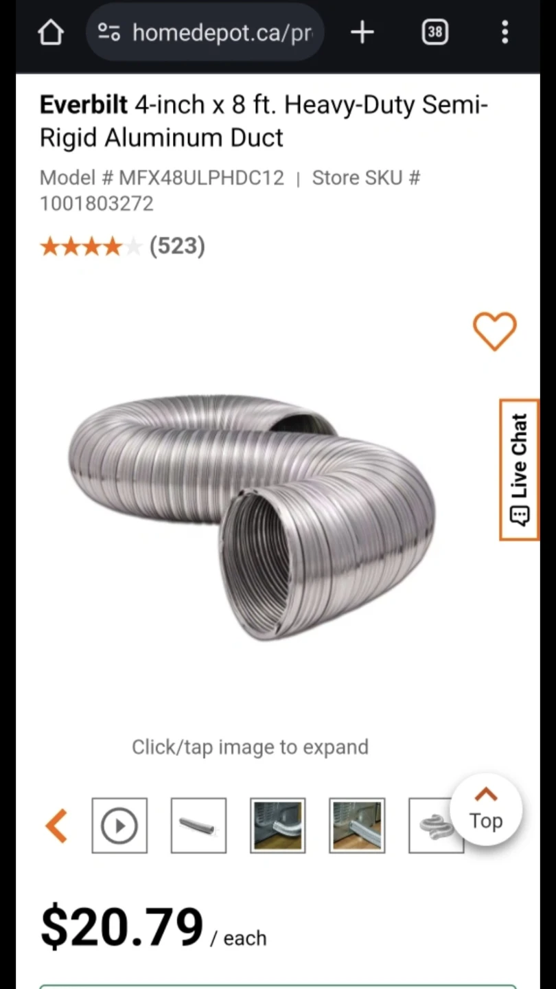 4-inch x 8 ft. Semi-Rigid Aluminum AC Duct