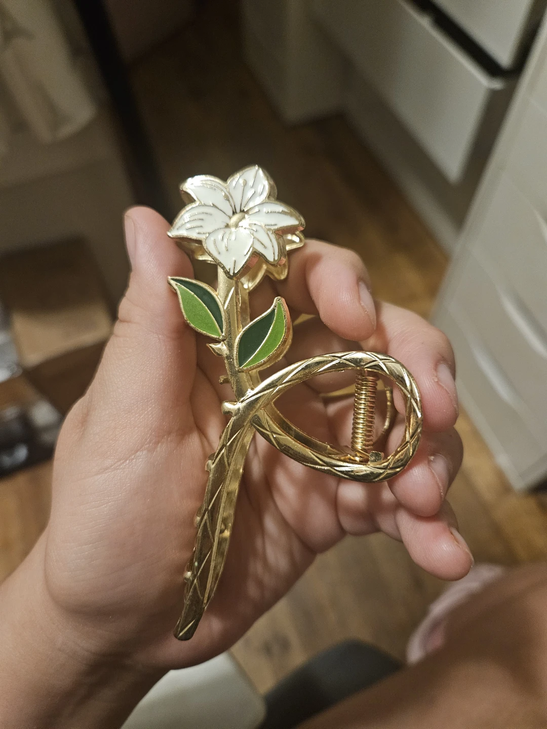 Gold Flower Hair Claw Clip - photo 3