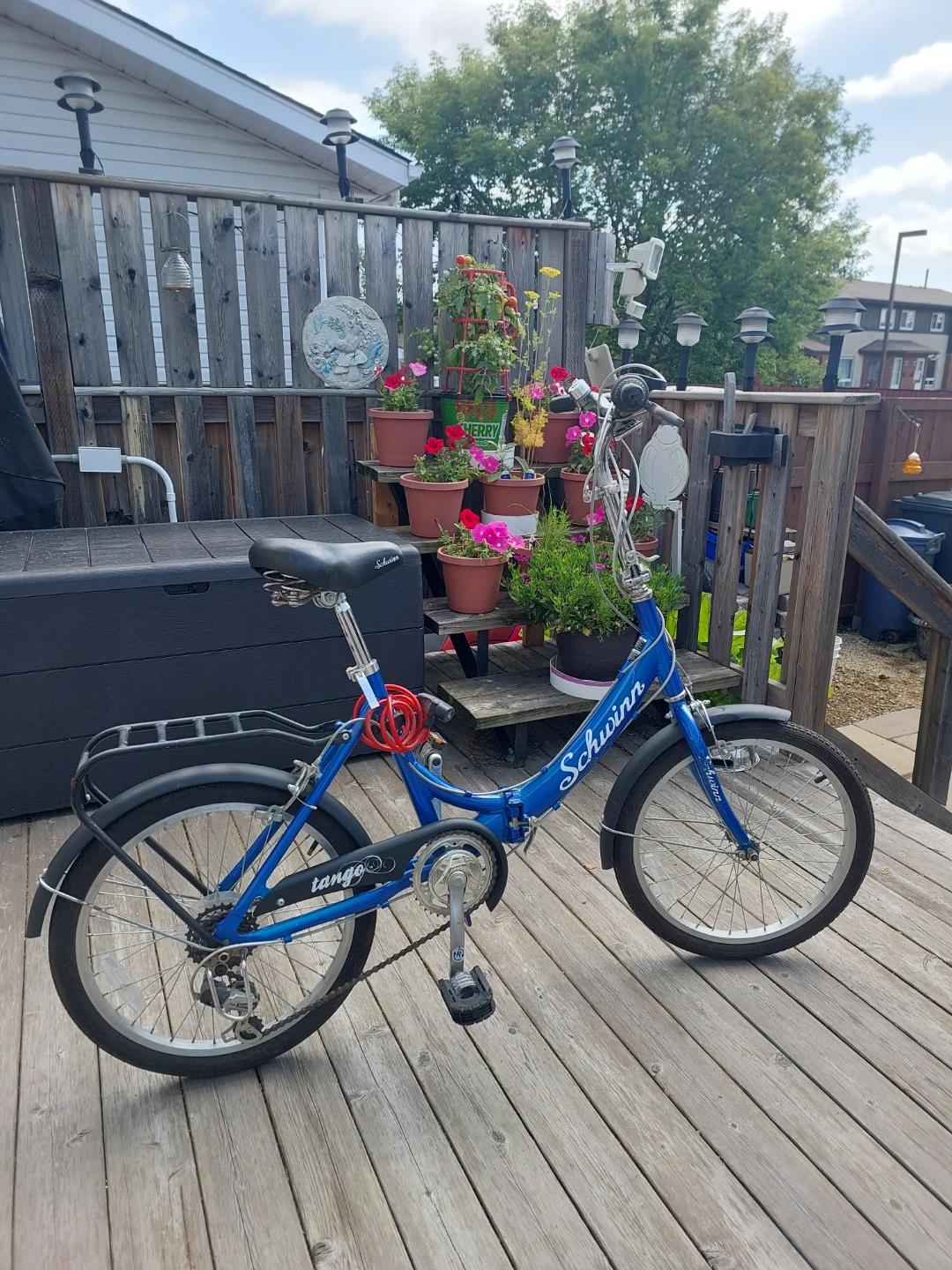 Blue Schwinn Tango Folding Bicycle