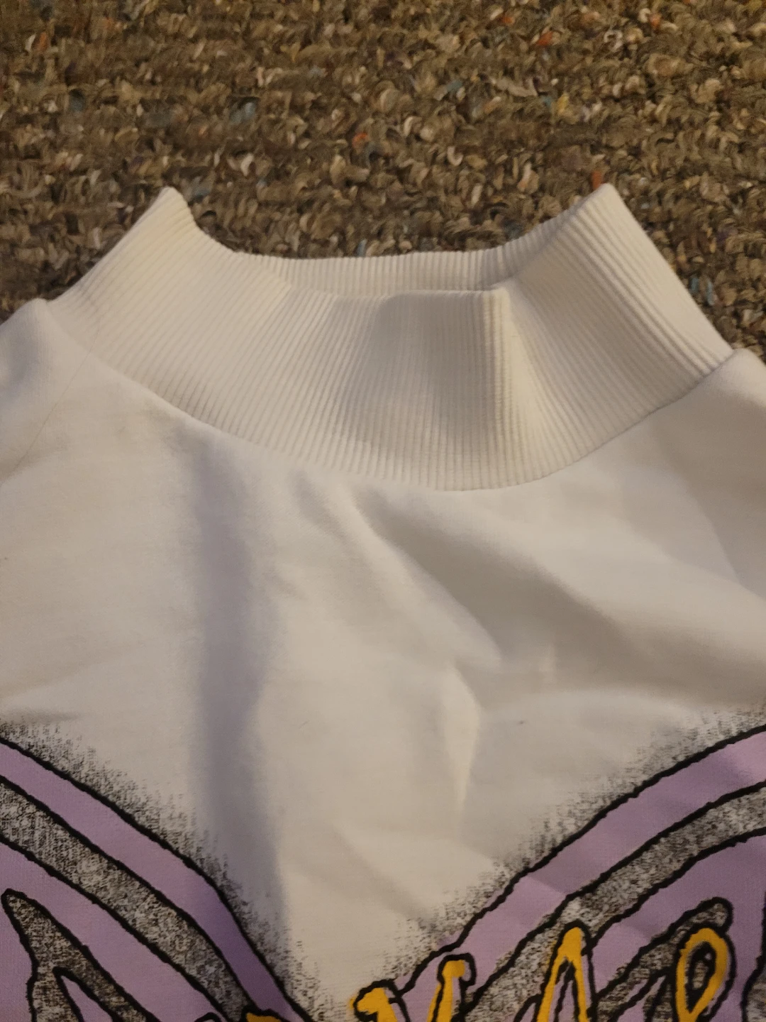 White Cropped Long Sleeve Shirt with Butterfly Graphic - photo 2