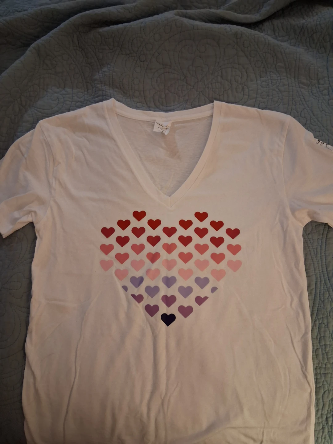 Fashion Q V-Neck T-Shirt - White, Size M - photo 2