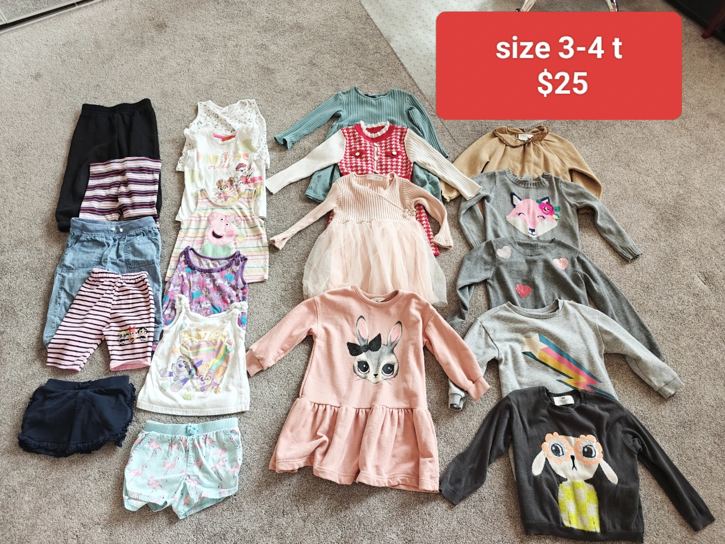 Girls clothing size 3-4 t (20 pcs)