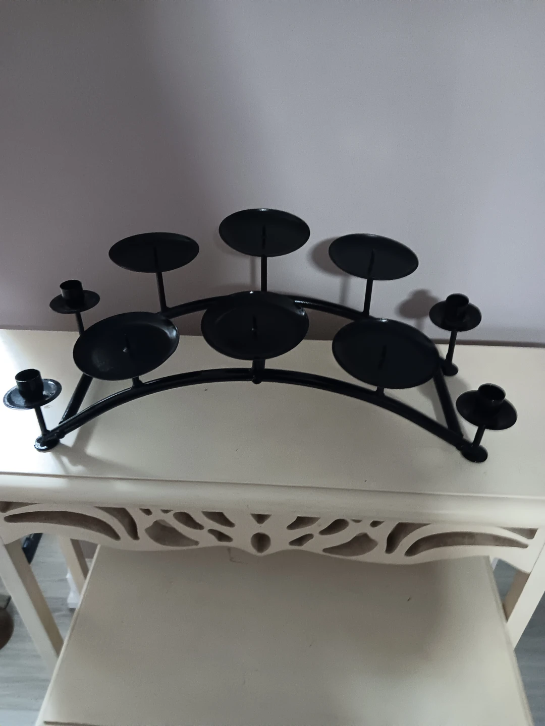 Black Metal Candelabra for 7 Taper Candles
