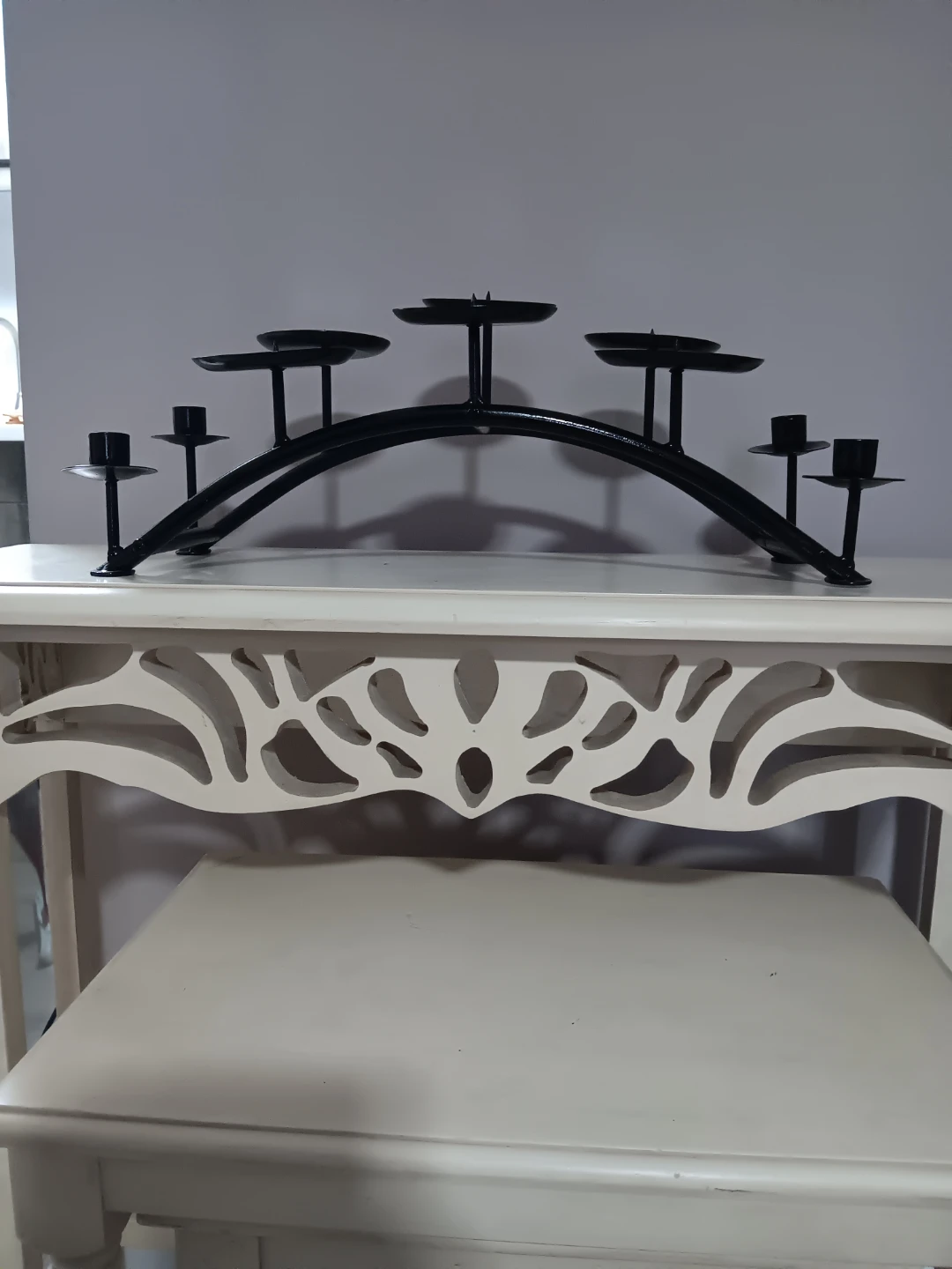 Black Metal Candelabra for 7 Taper Candles - photo 2