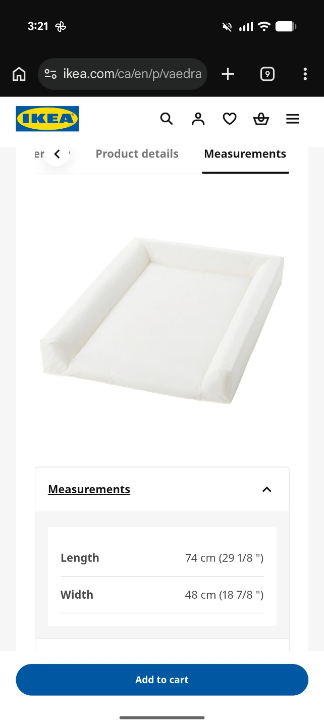 IKEA VAEDRA Baby Changing Pad White (BRAND NEW)