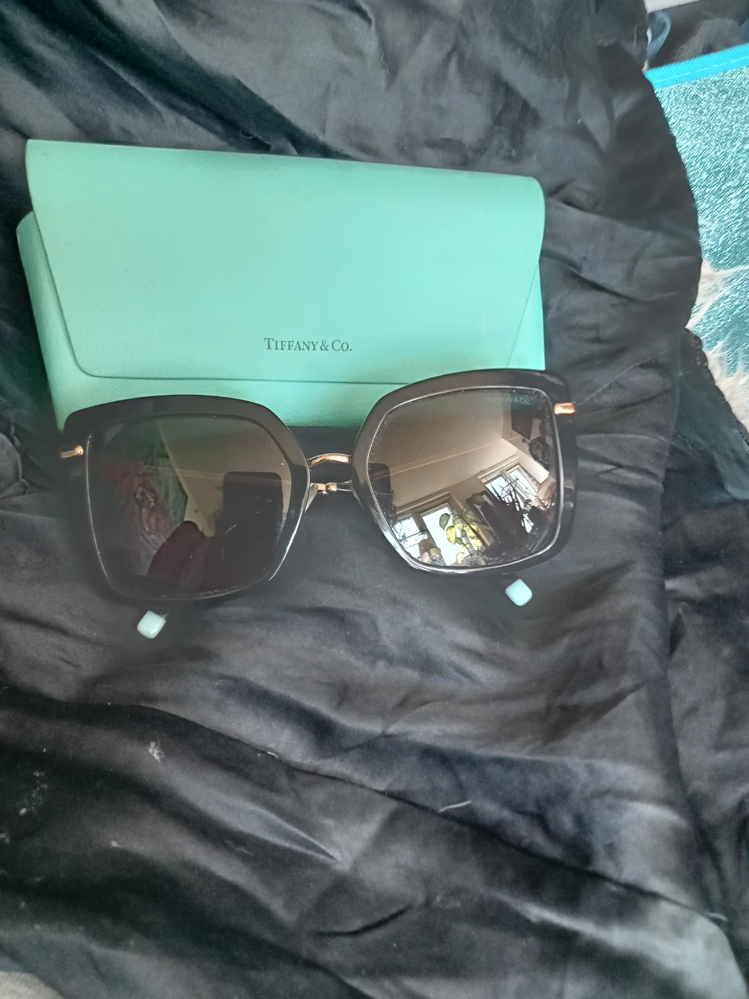 Tiffany & Co. Black Sunglasses with Case