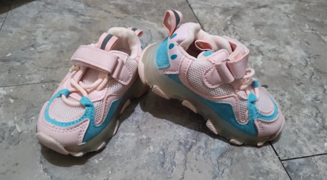 Pink and teal kids' sneakers - photo 2