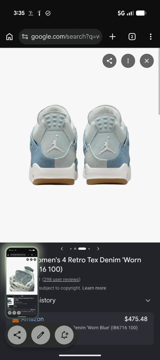 Women's Rare Jordan 4s Denim 2025 Mint Condition - photo 3