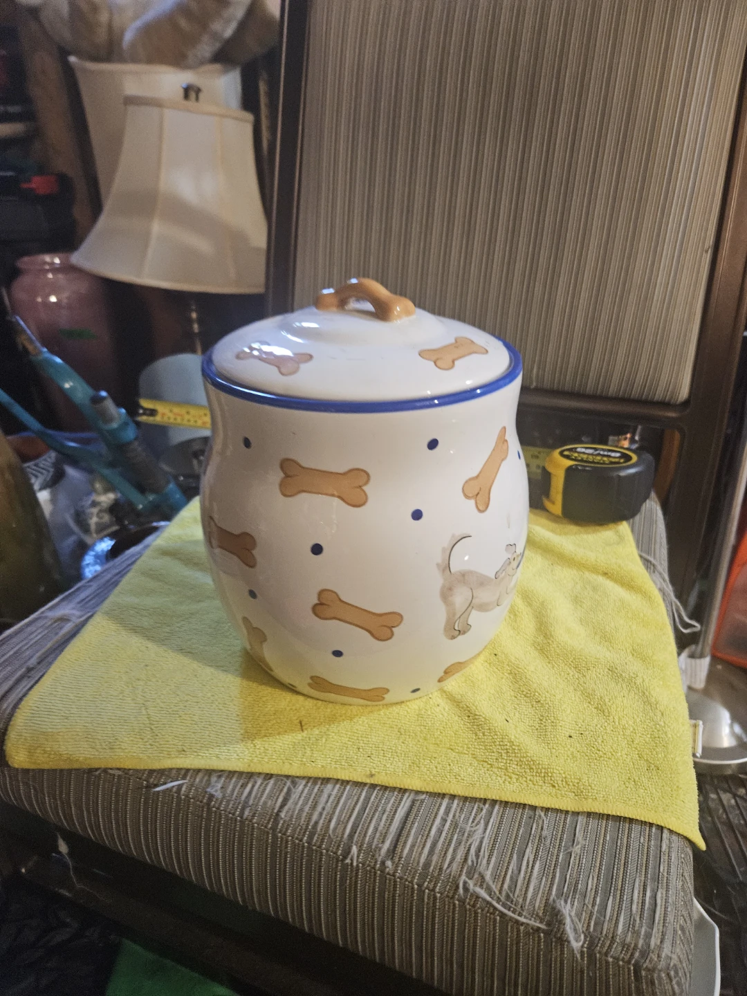 Ceramic Dog Treat Jar with Bone Design - photo 2