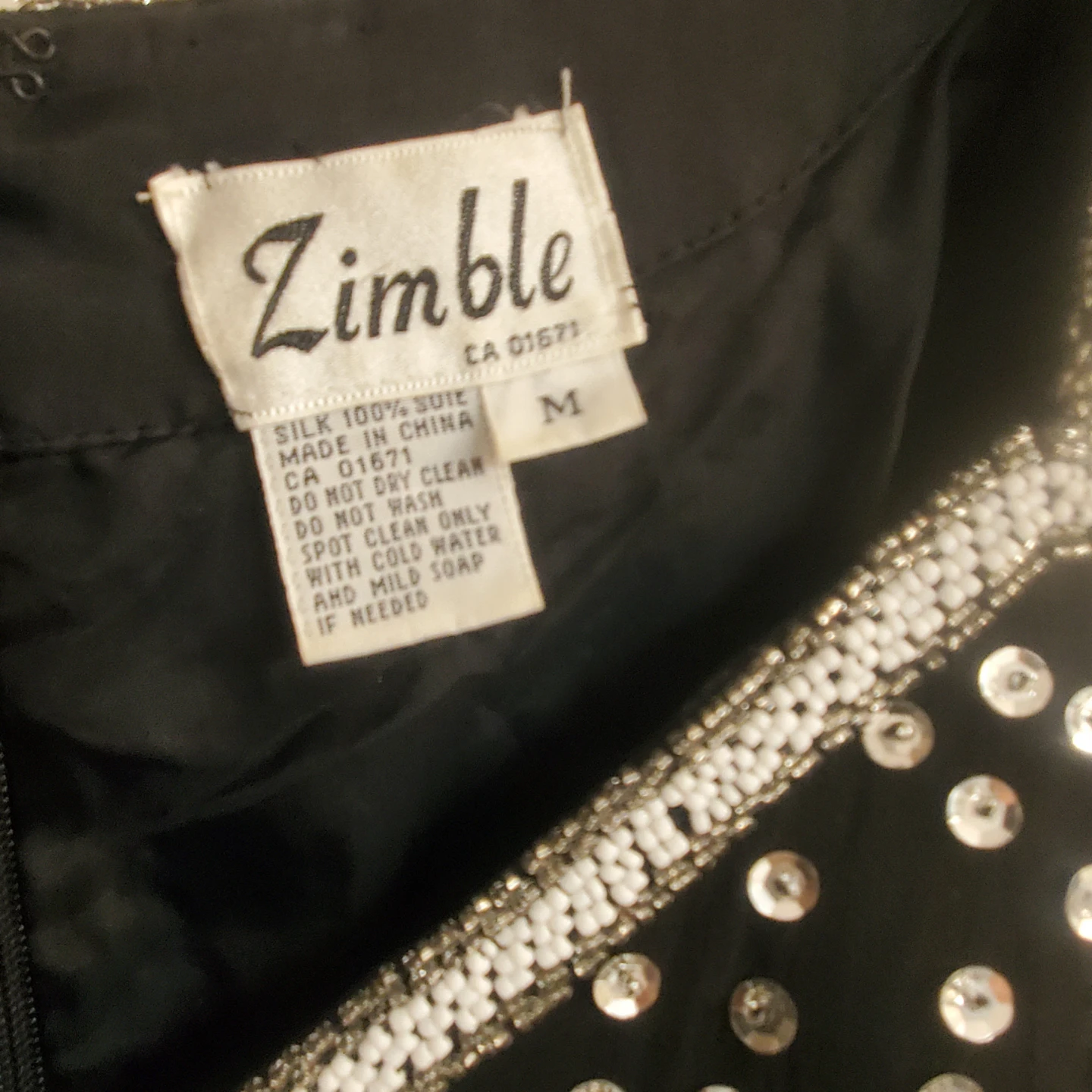 Zimble Beaded Silk Dress Medium - photo 3