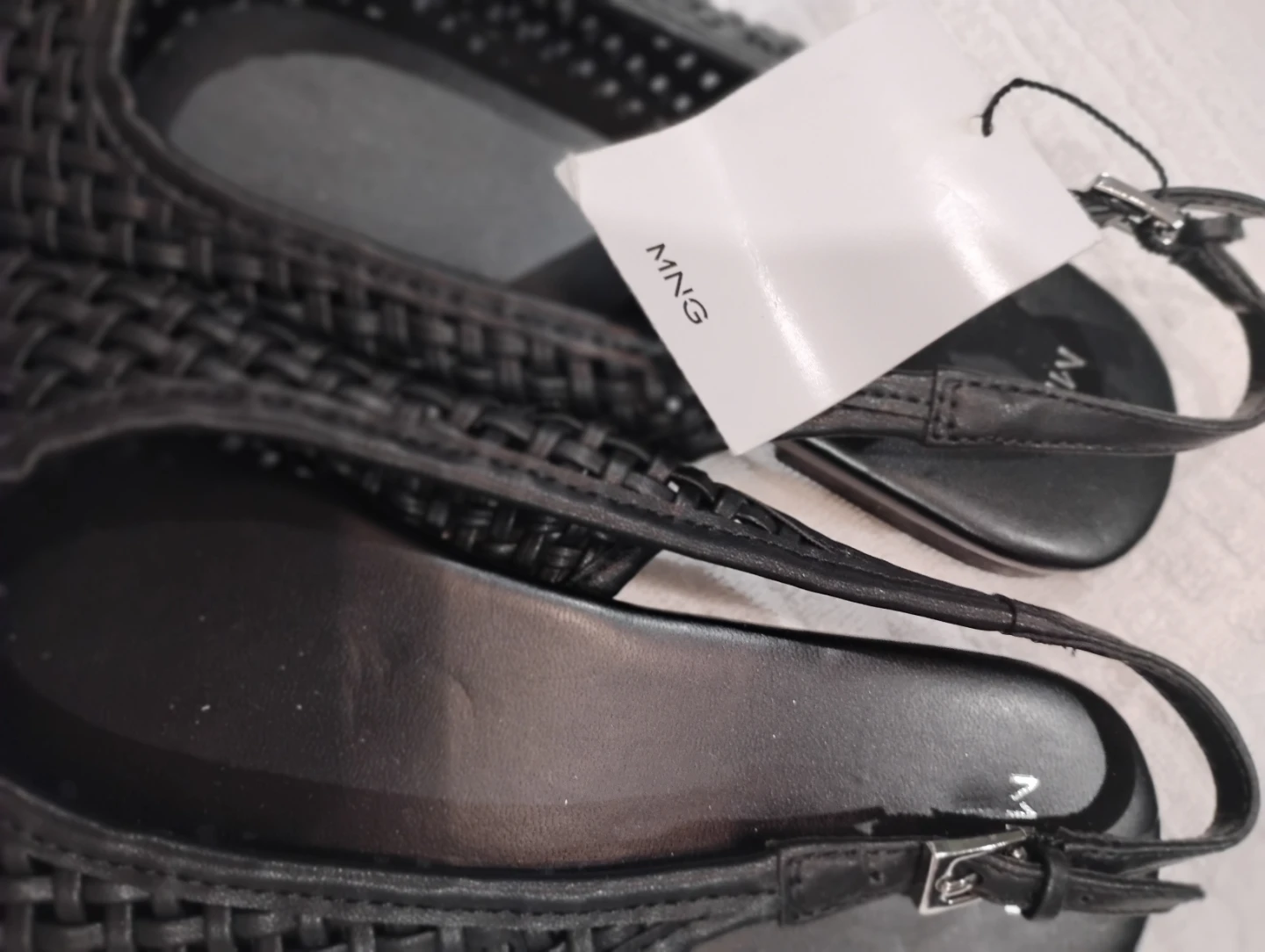 MNG Black Woven Slingback Flats - photo 2