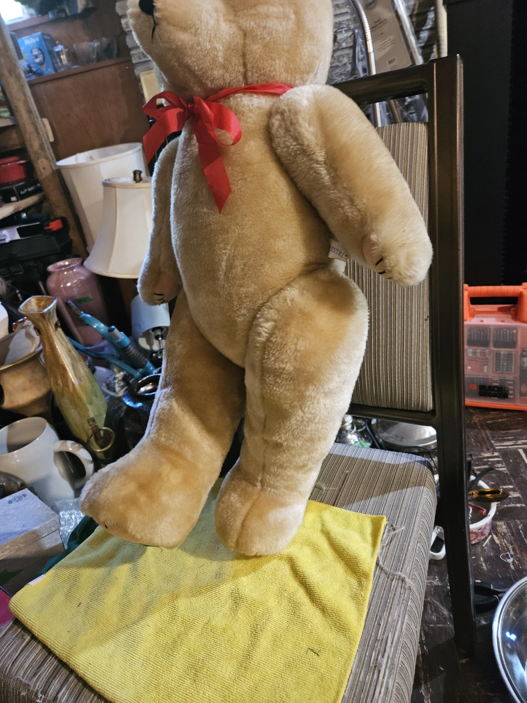 Large Classic Teddy Bear with Red Ribbon - photo 3