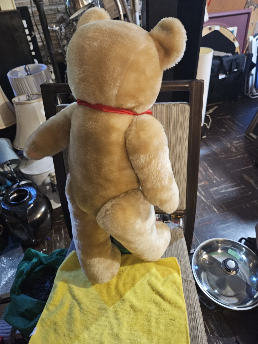 Large Classic Teddy Bear with Red Ribbon - photo 5