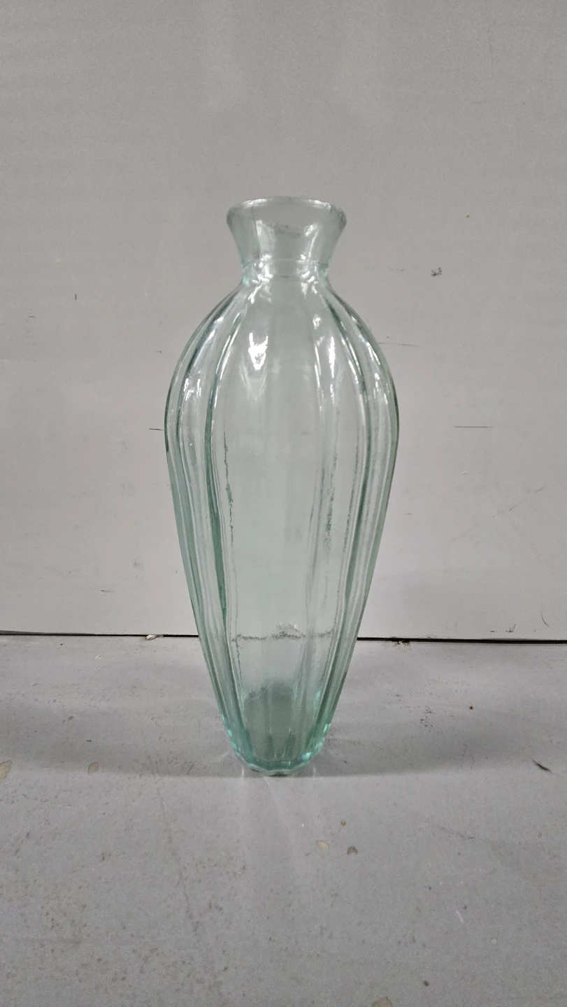 Clear Glass Fluted Vase