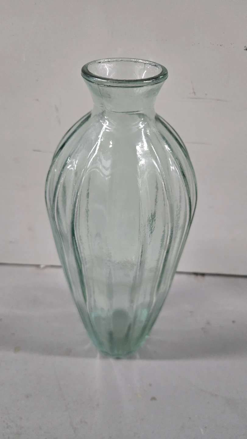 Clear Glass Fluted Vase - photo 2