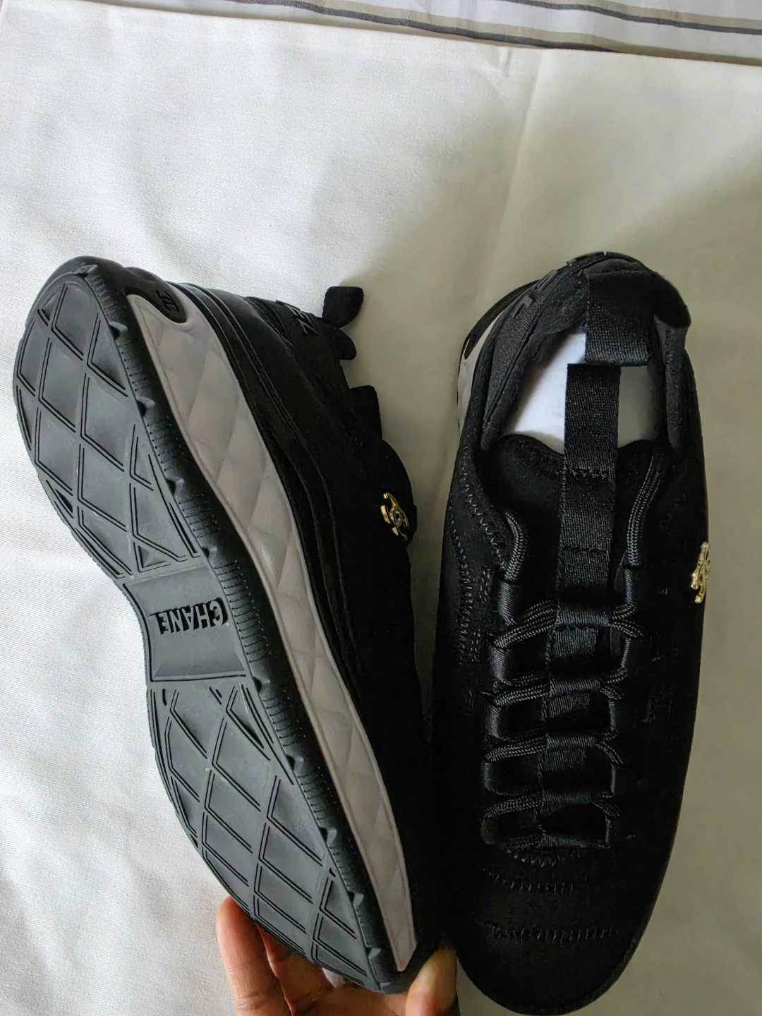 Chanel Black Sneakers Size 9 - photo 3