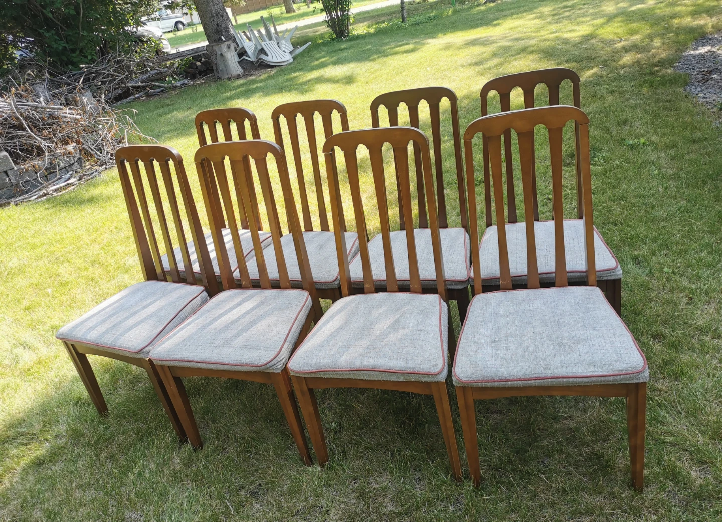 Vintage Canadian Walnut Dining Set | Expandable Table & 8 Chairs - photo 5
