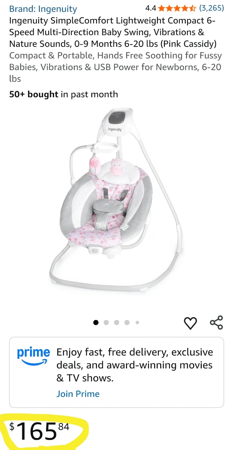 Ingenuity SimpleComfort Compact Soothing Swing - Cassidy - photo 3