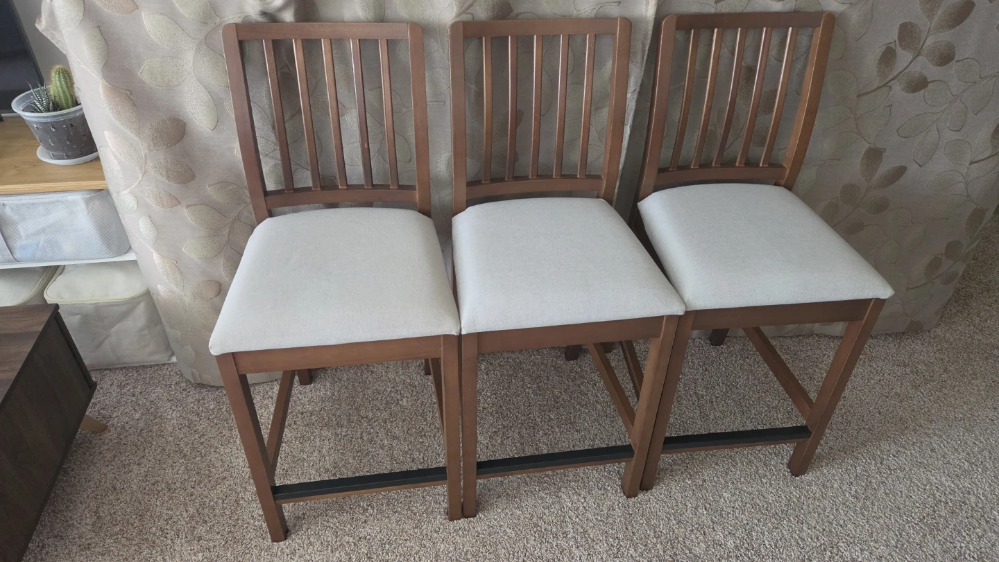 Set of 3 Wooden Bar Stools | Ekedalen ikea 62cm - photo 2