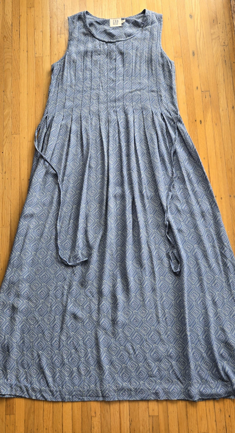 GAP Blue Geometric Print Sleeveless Maxi Dress - photo 3