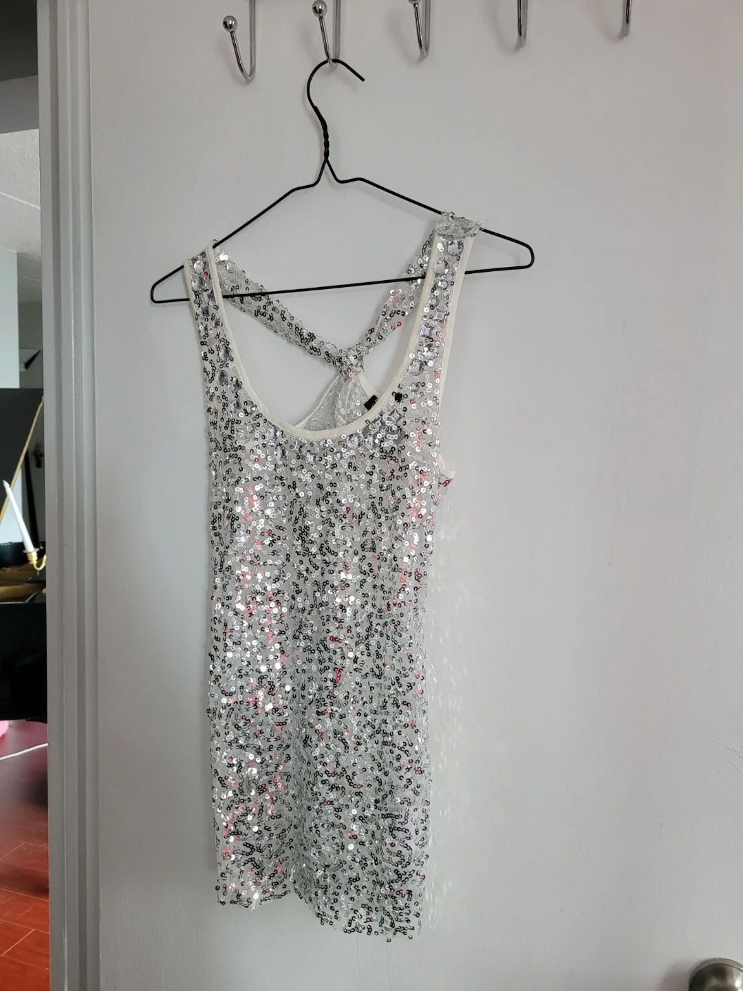 Sparkly Silver Sequin Tank Top