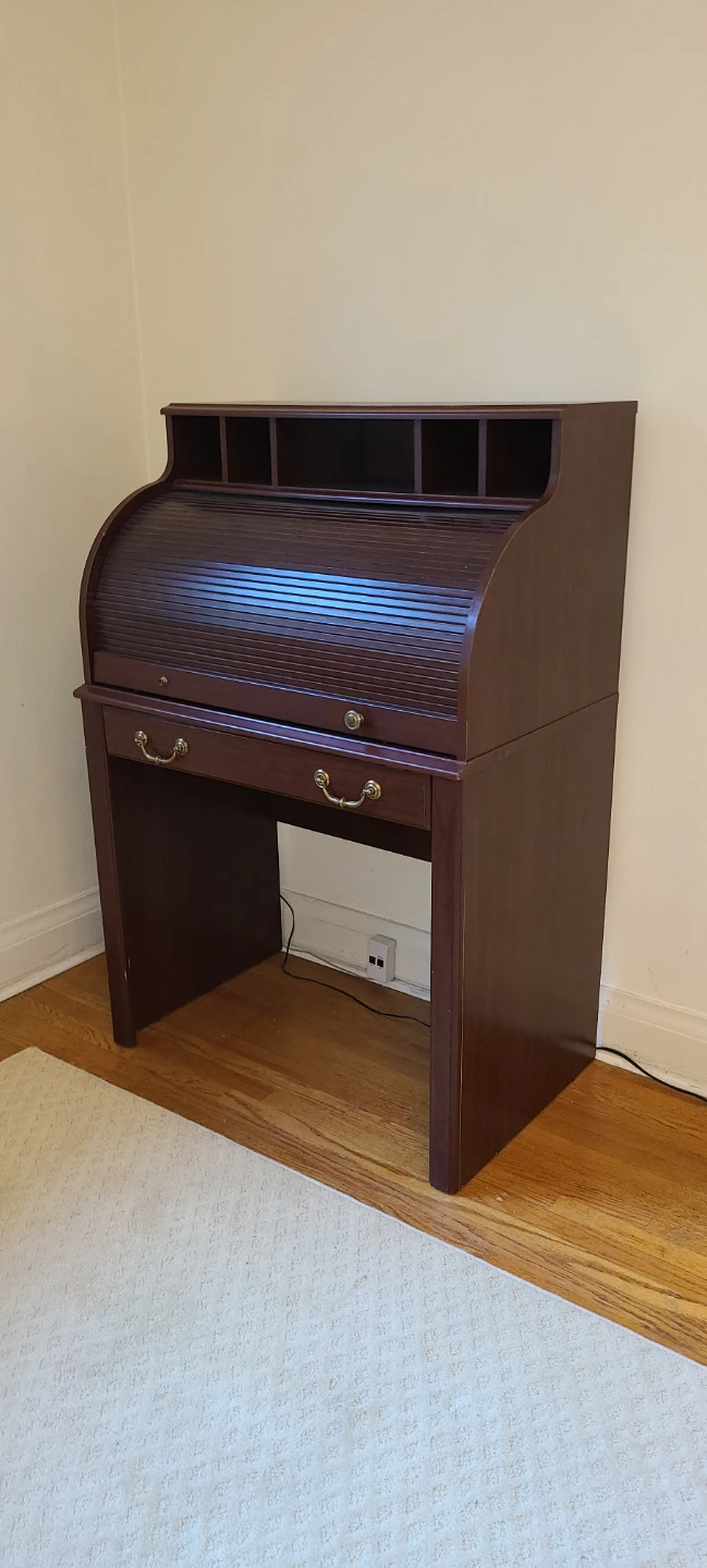 Rolltop Desk - Smaller Sized, Faux Wood