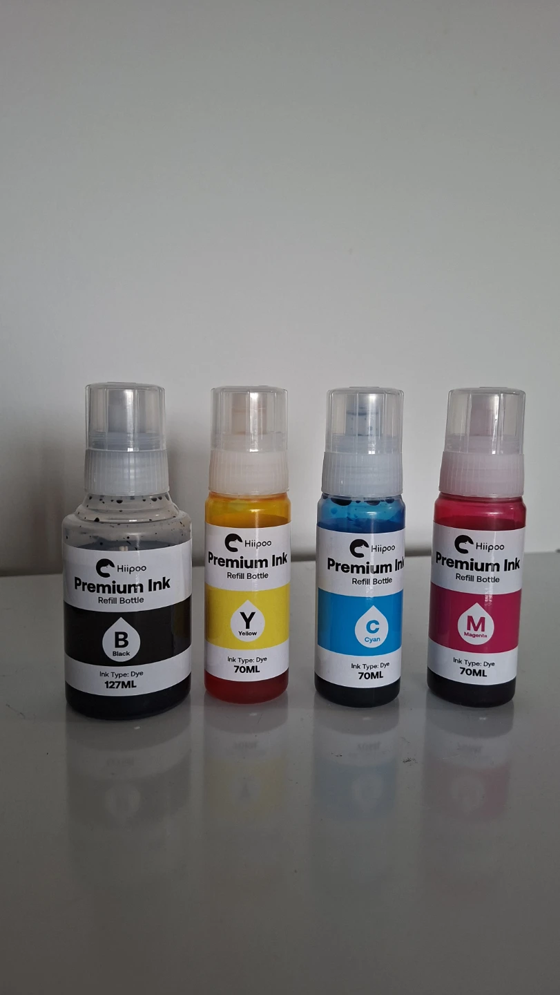 Hiipoo Premium Ink Refill Bottles (Black, Cyan, Magenta, Yellow)