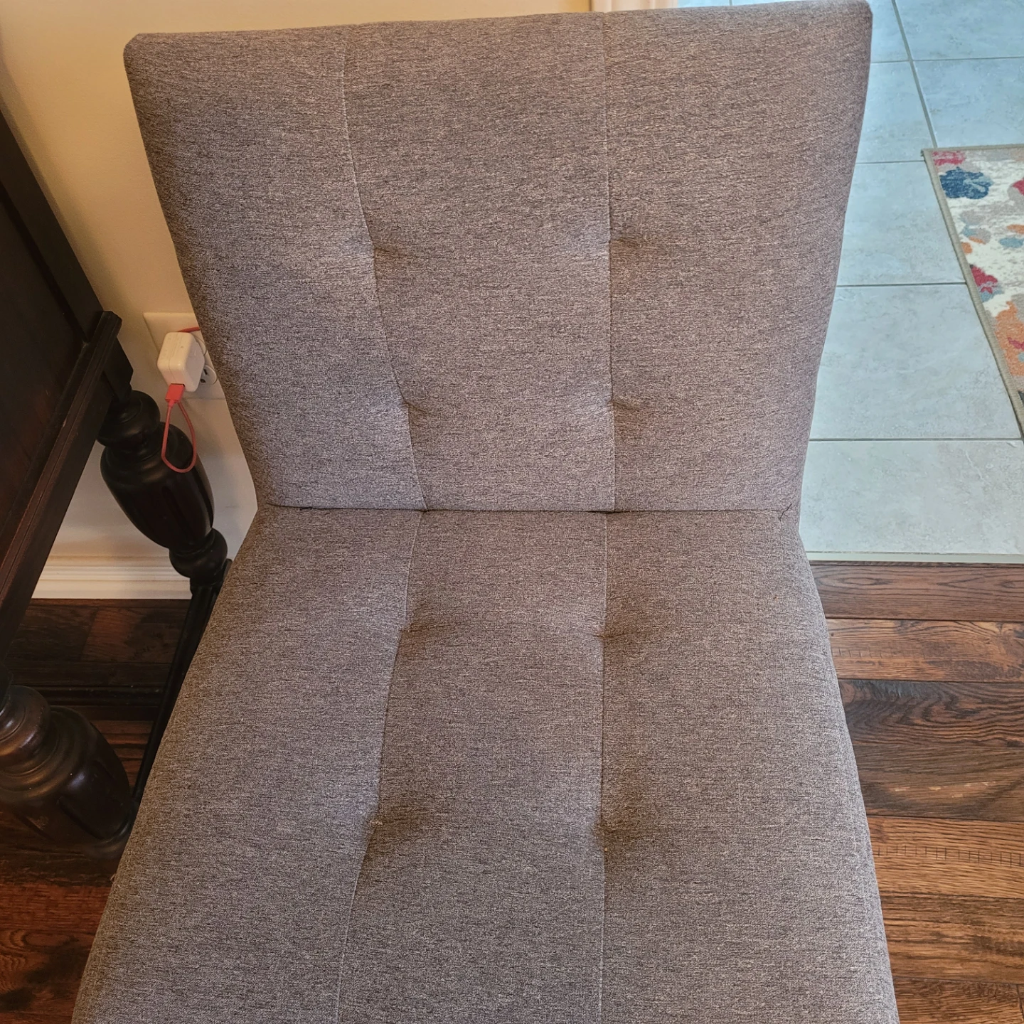 Grey Upholstered Bench - photo 2