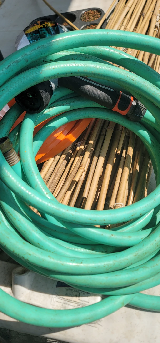 Green Garden Hose with Sprayer