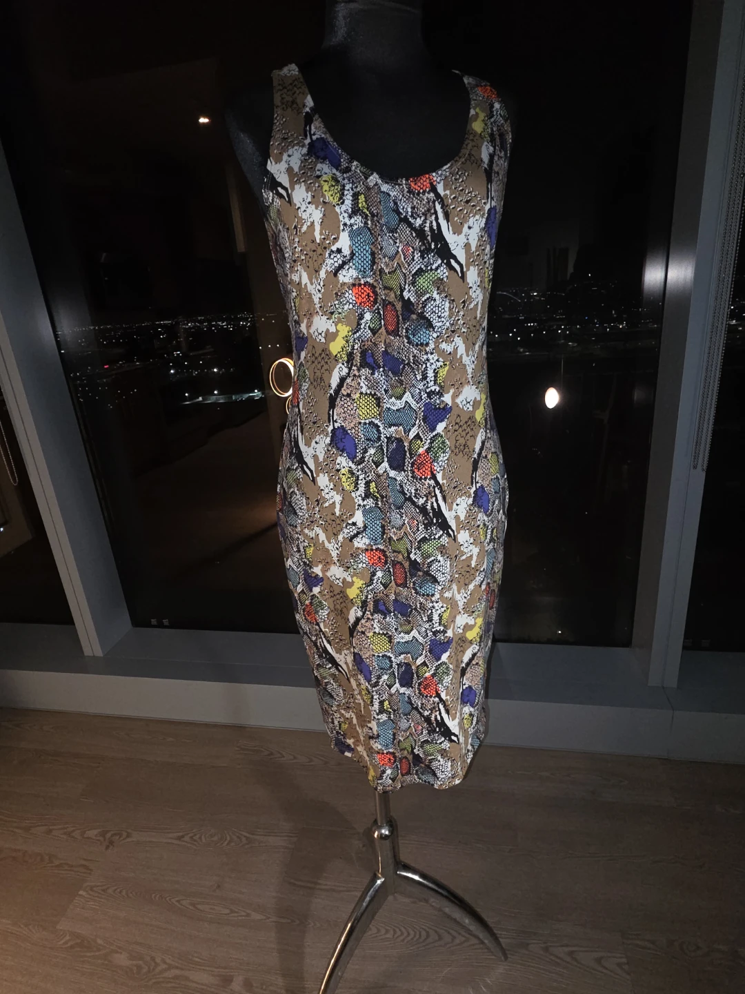 Sleeveless Snakeskin Print Bodycon Dress
