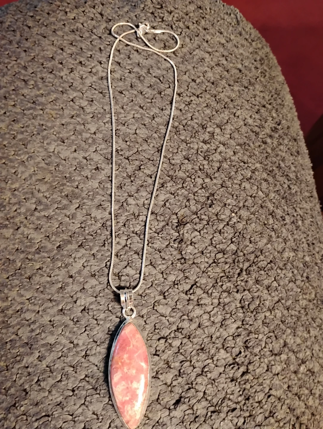 Sterling Silver Necklace with Pink Pendant - photo 3