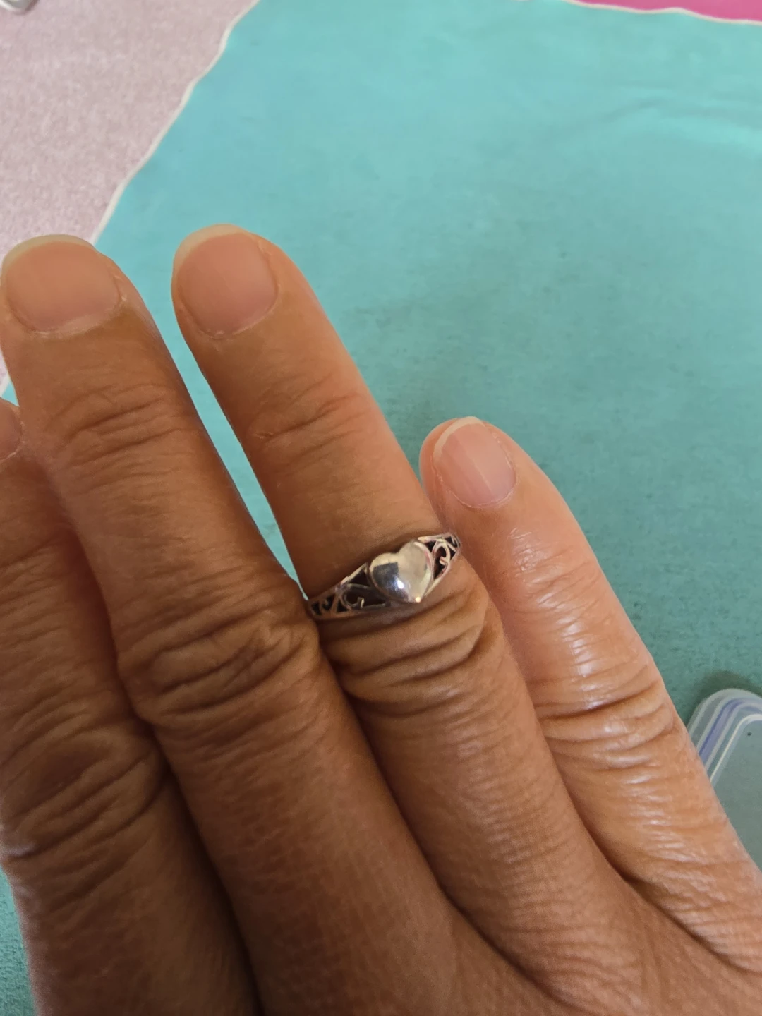 Heart Ring 925 silver, vintage - photo 2