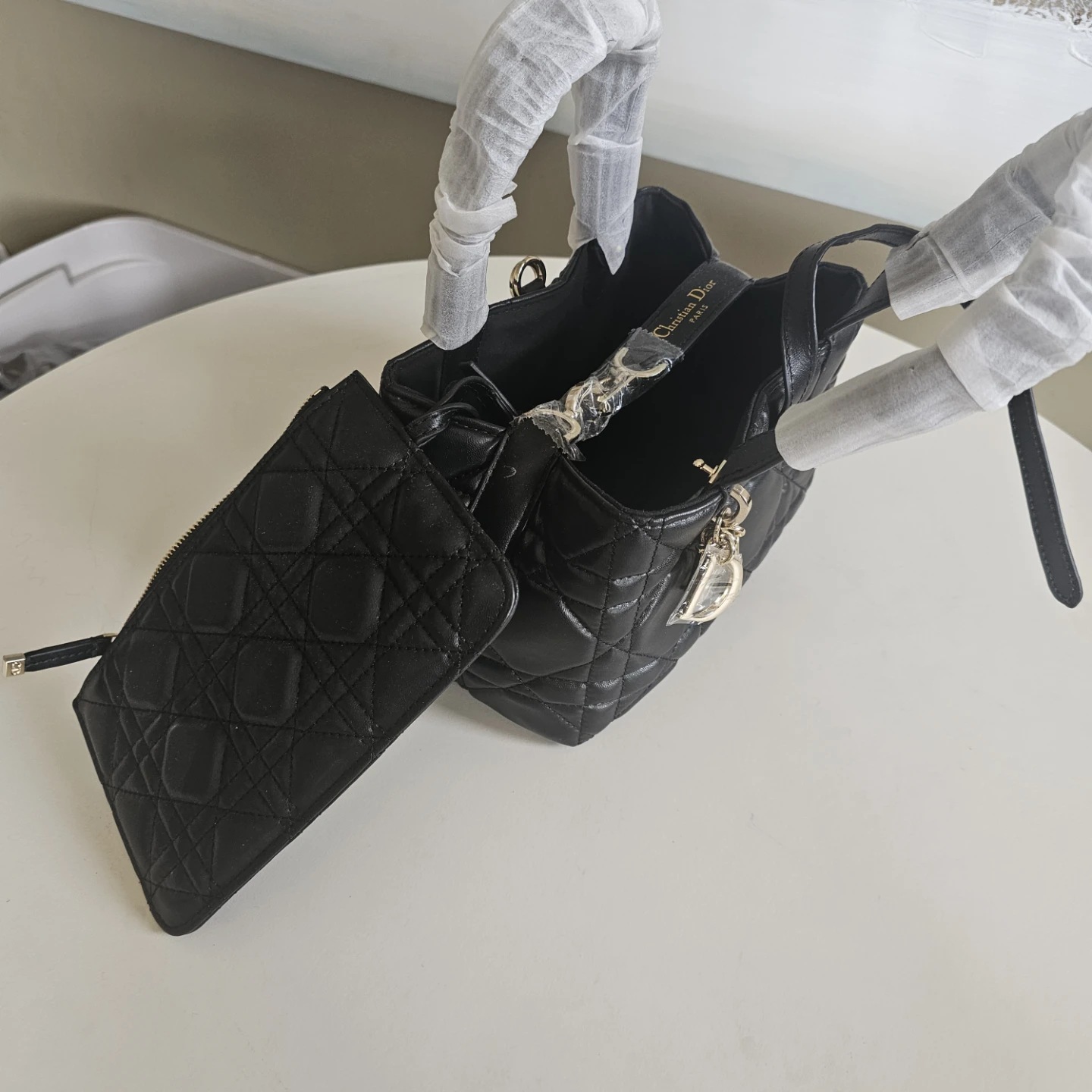 Christian Dior Black Leather Lady Dior Handbag - photo 3