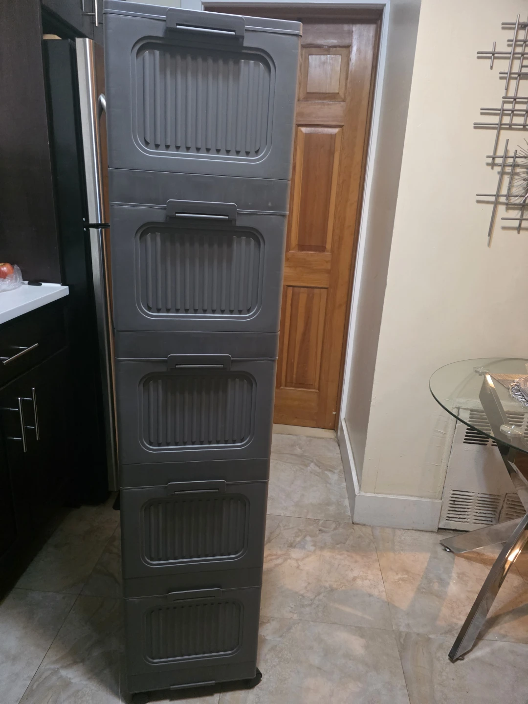 Gray 5-Tier Plastic Storage Cabinet - photo 2