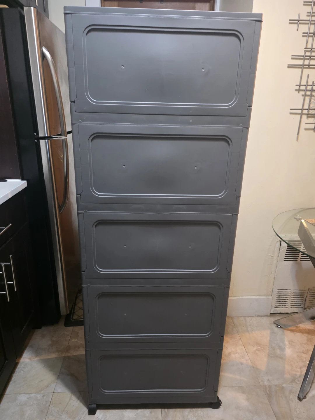 Gray 5-Tier Plastic Storage Cabinet - photo 3