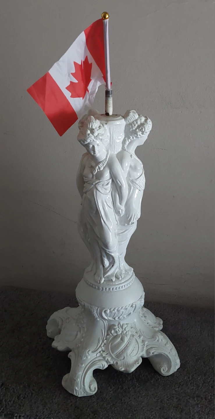 White Decorative Statue with Canadian Flag - photo 3