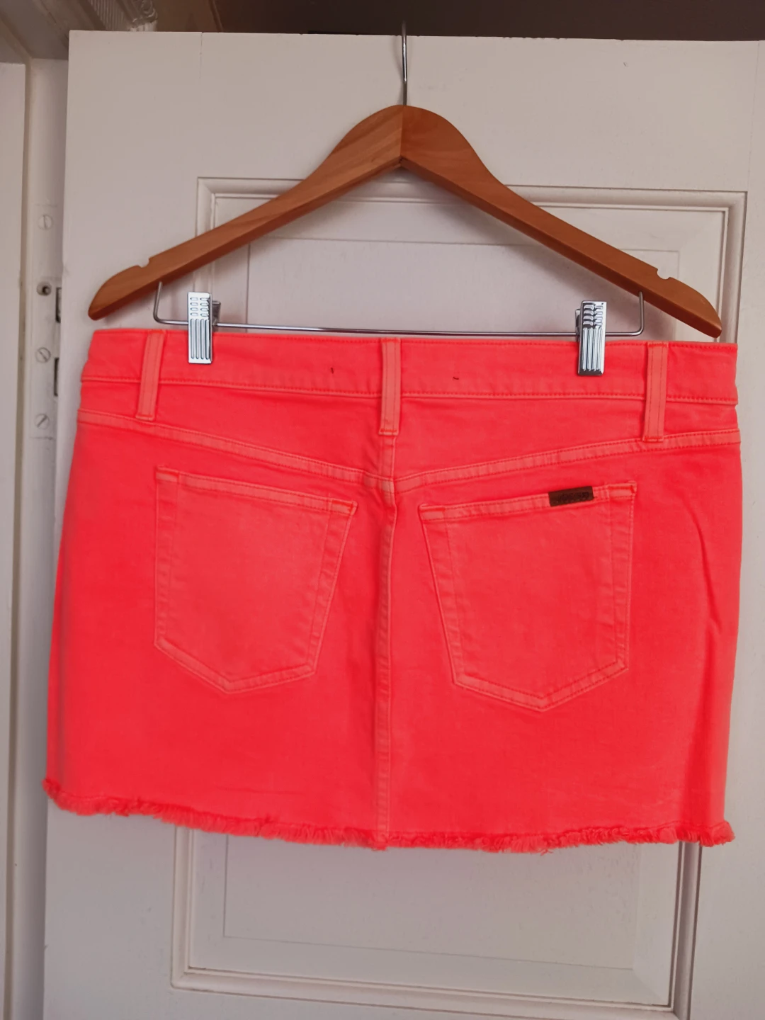 New !!!,Joe's Jeans Neon Orange Denim Mini Skirt Size W 32 - photo 4