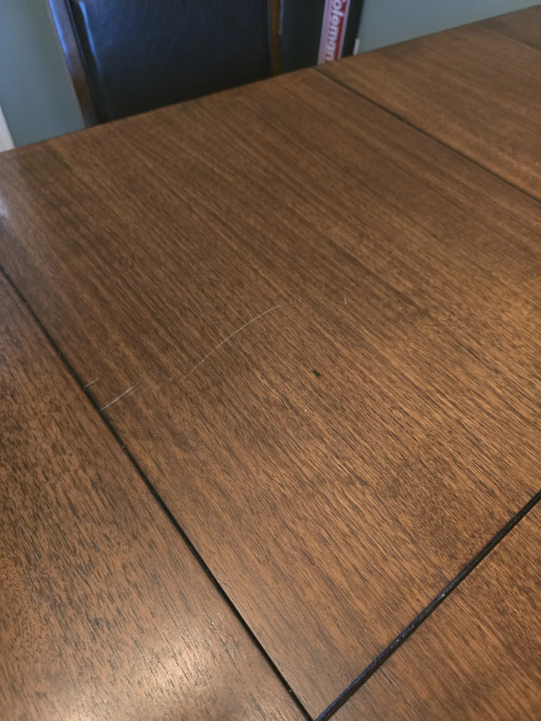 Wooden Dining Table with Leaf Extension and 6 chairs