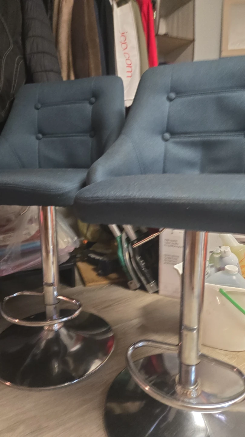 Set of 2 Dark Blue Bar Stools