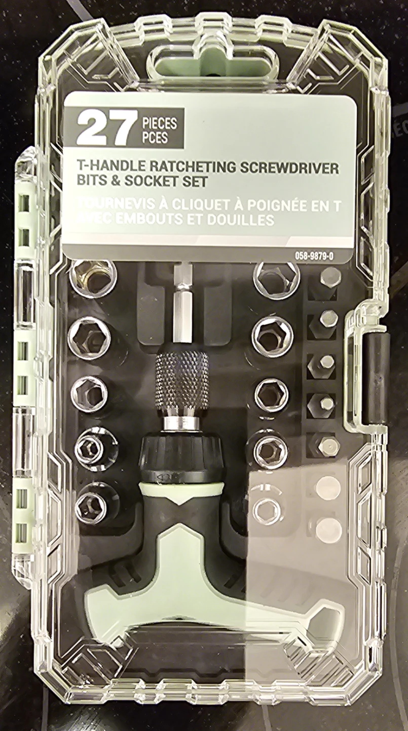 27 Pieces T-handle Ratchet Screwdriver Bits & Socket Set - photo 2