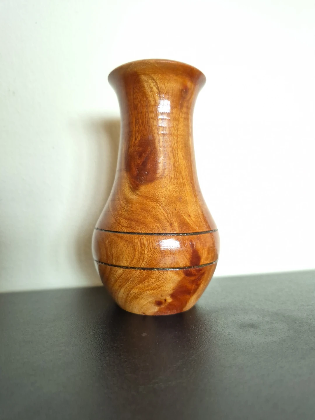 Solid Wood Wooden Vase : Vintage,  Handmade (Small)