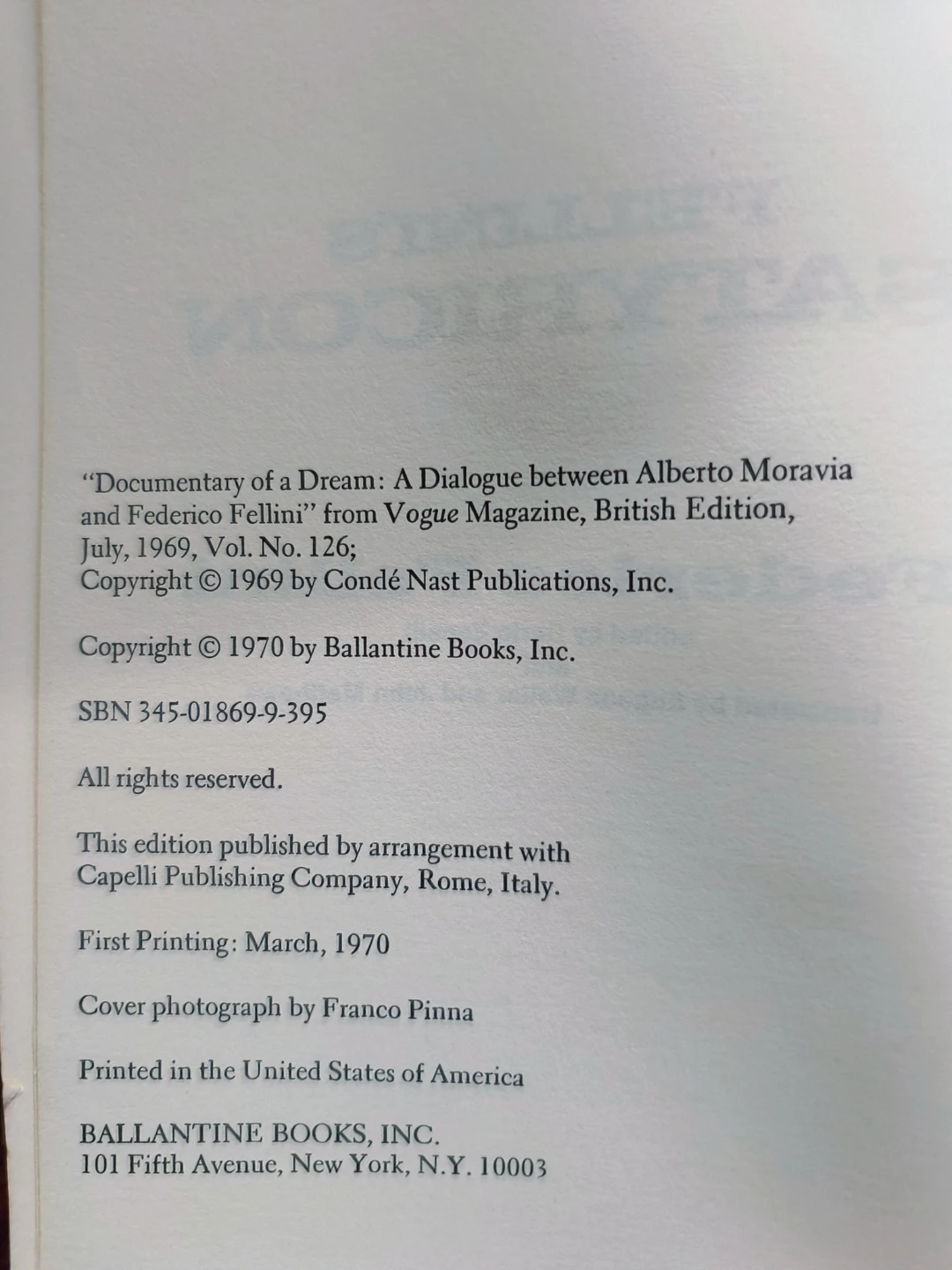 Fellini's Satyricon Book, first edition, 1970, great condition - photo 2