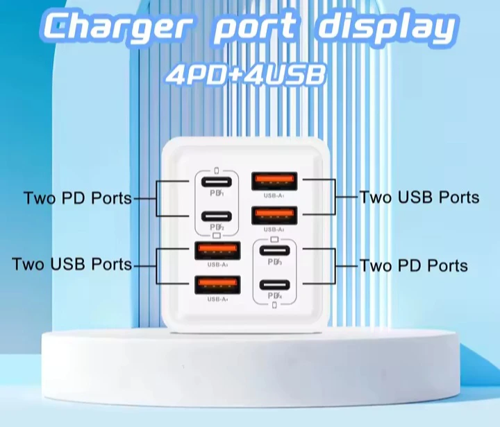 240W USB C Charger - 4 PD & 4 USB Ports - photo 3