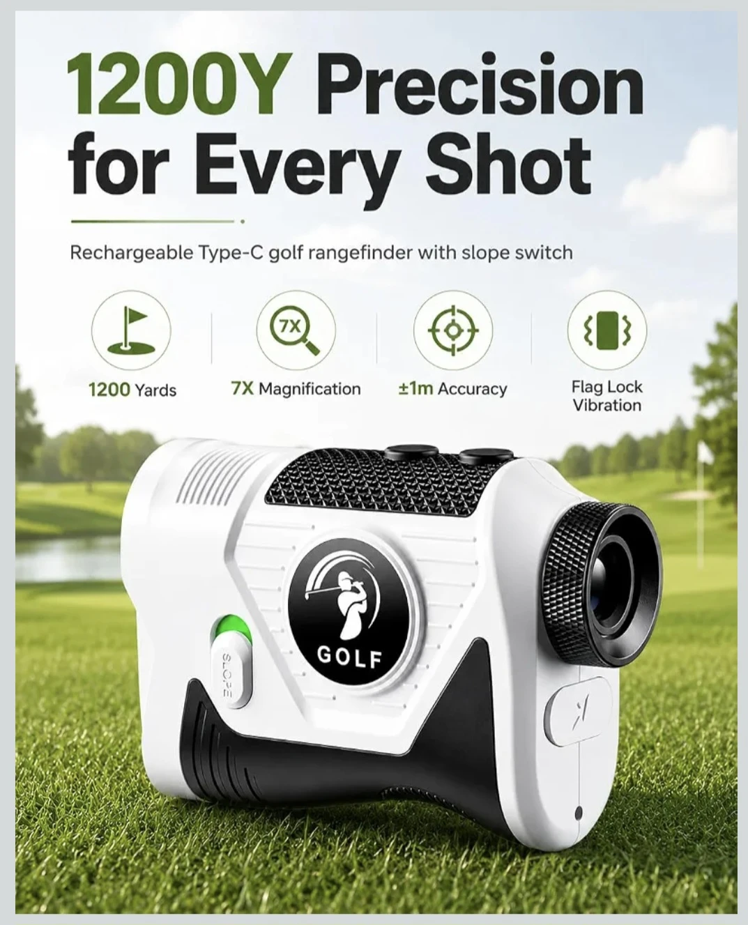Rechargeable Golf Rangefinder with Slope Switch - photo 2