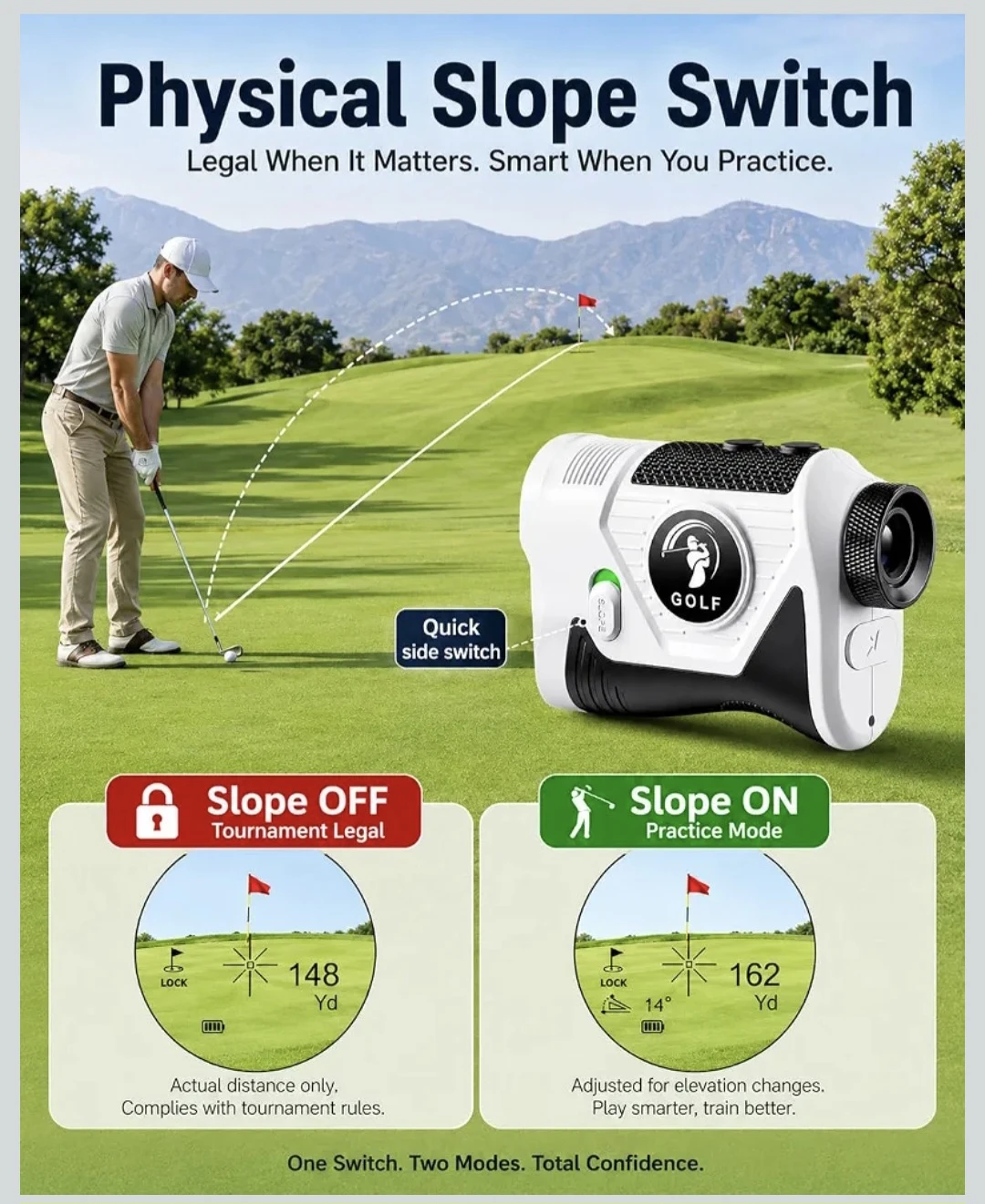 Rechargeable Golf Rangefinder with Slope Switch - photo 4